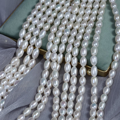 6-7mm Strong Luster Rice Pearl Strand Wholesale