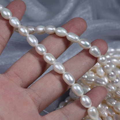 6-7mm Strong Luster Rice Pearl Strand Wholesale