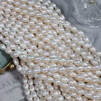 6-7mm Strong Luster Rice Pearl Strand Wholesale