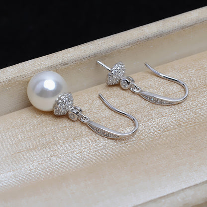 WholesaleLuxuryWomenSilverPearlHookEarringMounting