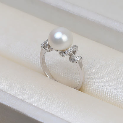 Women Adjustable Pearl Ring DIY Jewley Findings