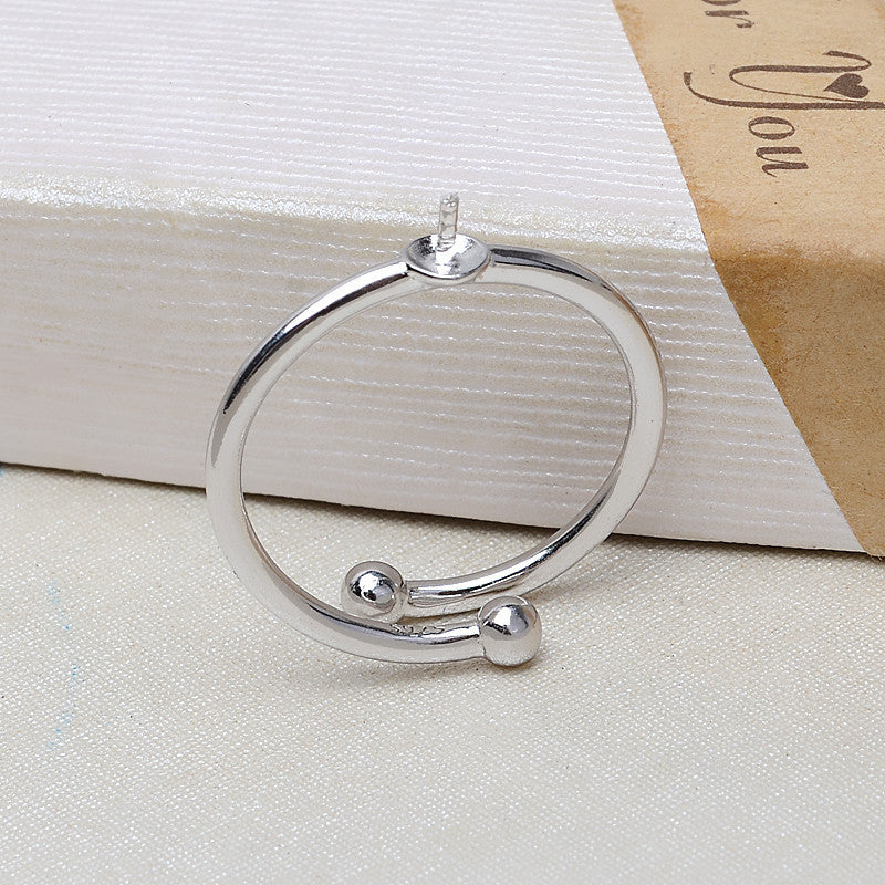 Adjustable Pearl Ring Findings-S925 Sterling Silver