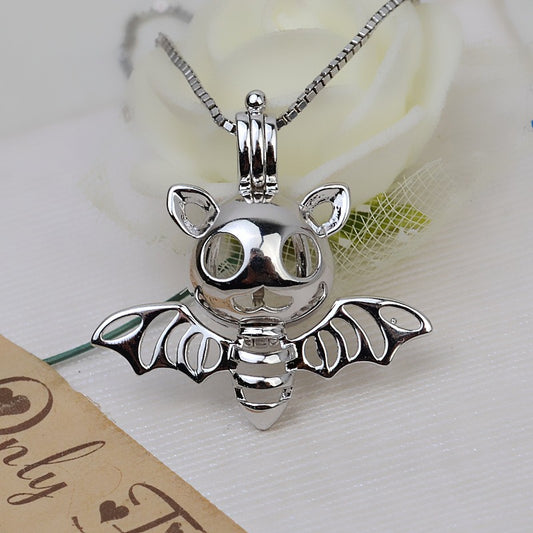 Halloween Bat Pearl Cage Pendant-Feliz Pearl - Feliz Pearl 