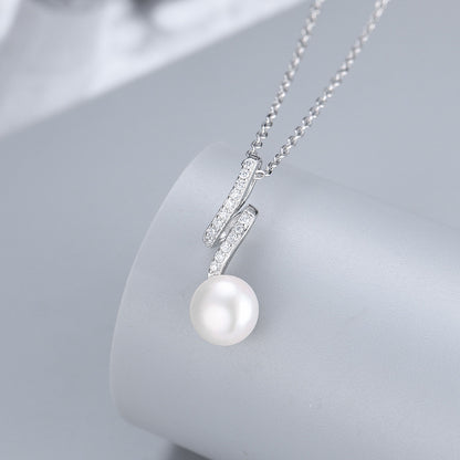 Cubic Zirconia S925 Sterling Silver Flash Pearl Pendant Mounting for Gemstone Jewelry Making - Feliz Pearl 
