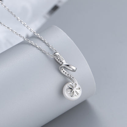 Cubic Zirconia S925 Sterling Silver Flash Pearl Pendant Mounting for Gemstone Jewelry Making - Feliz Pearl 