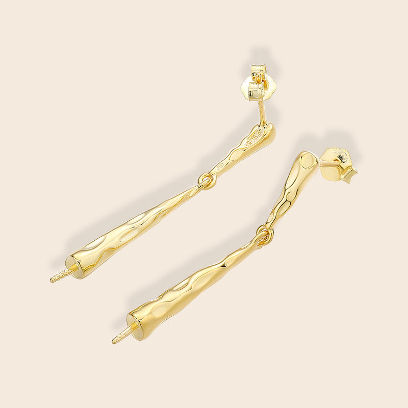 Lava Stick Pearl Earring Settings-Wholesale DIY Jewelry Setting - Feliz Pearl 