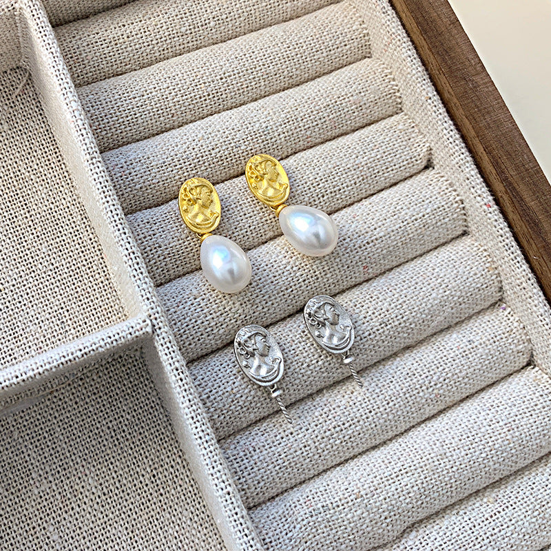 Silver Medusa Figure Pearl Earring Setting-Feliz Pearl - Feliz Pearl 