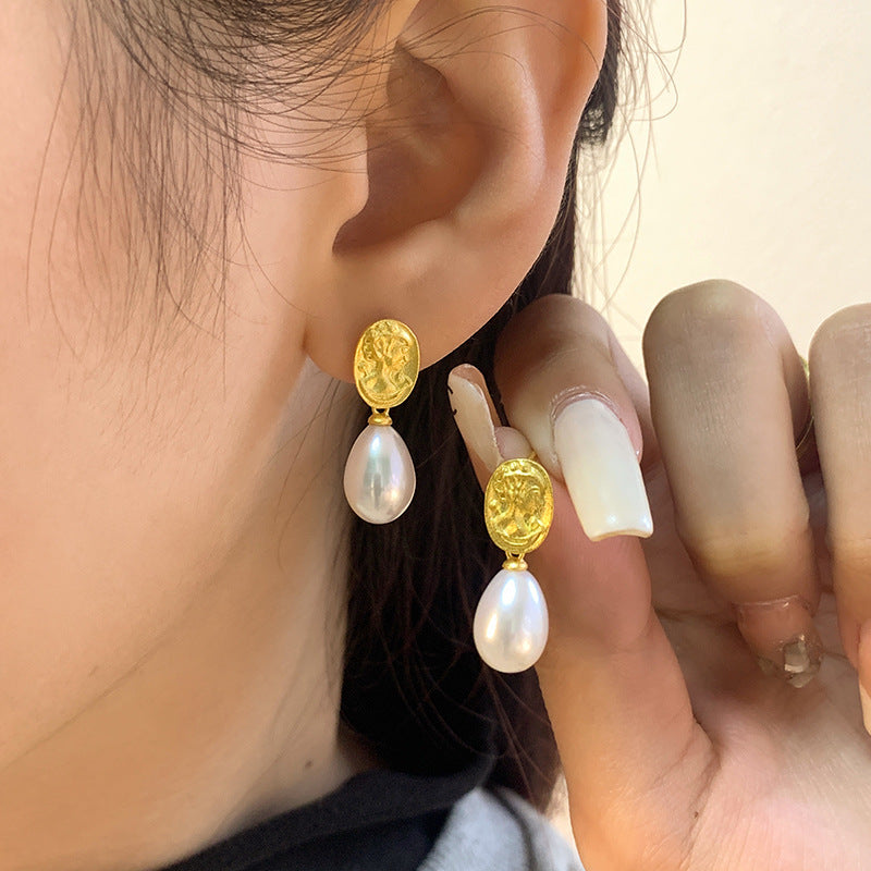 Silver Medusa Figure Pearl Earring Setting-Feliz Pearl - Feliz Pearl 
