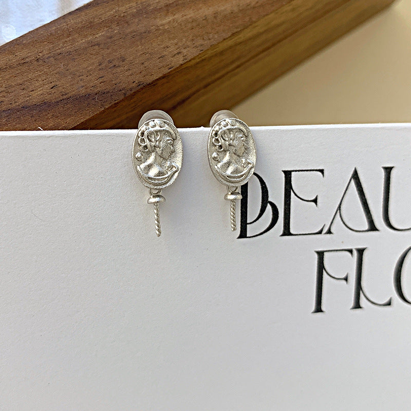 Silver Medusa Figure Pearl Earring Setting-Feliz Pearl - Feliz Pearl 