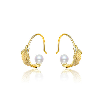 Silver C Feather Earring Settings-DIY Jewelry Setting Wholesale - Feliz Pearl 