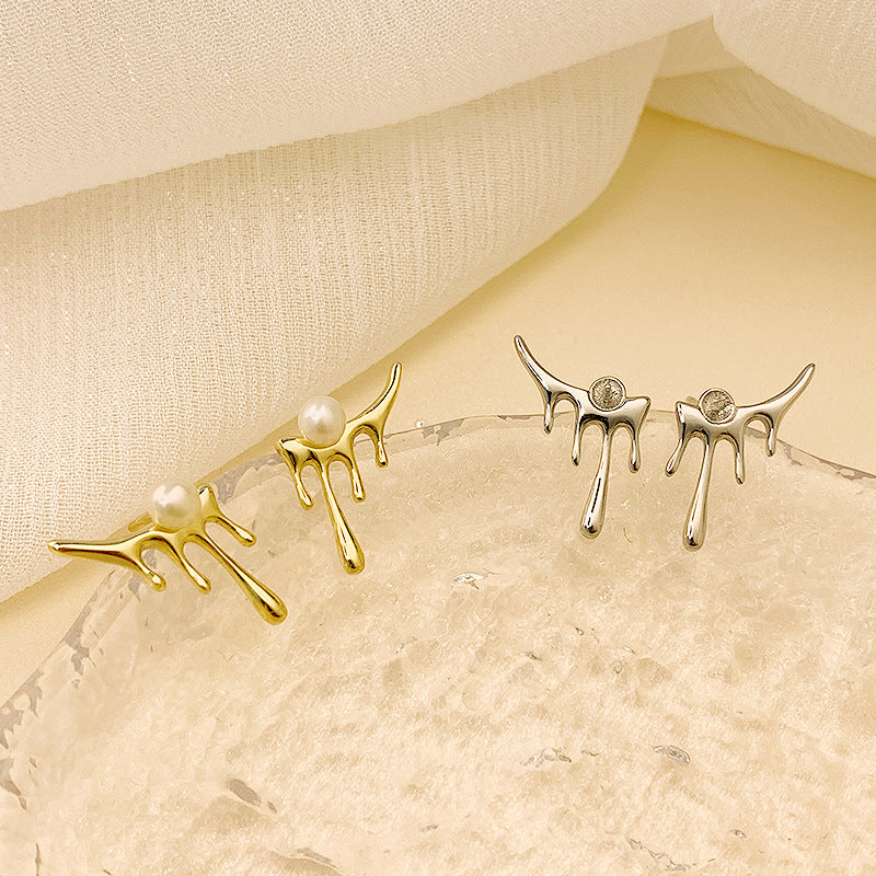 Lava Drop Stud Earring Setting-Jewelry DIY Settings Supplier - Feliz Pearl 