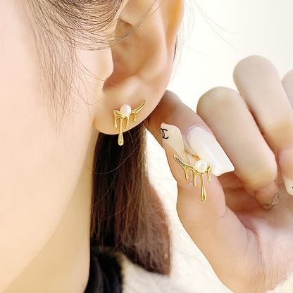 Lava Drop Stud Earring Setting-Jewelry DIY Settings Supplier - Feliz Pearl 