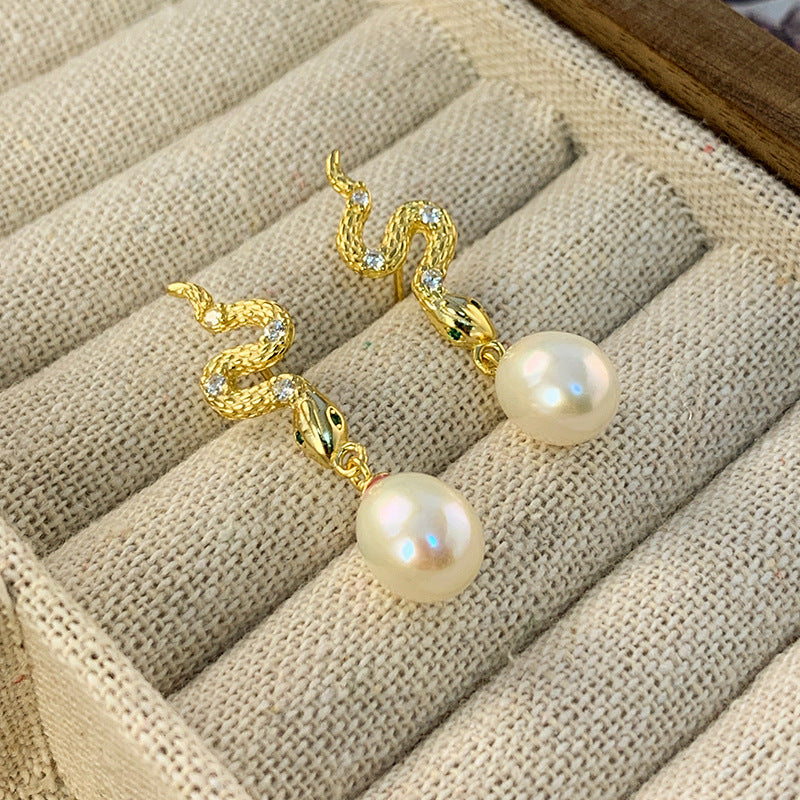 Cubic Zirconia Snake Earring Setting-Pearl Jewelry Setting Supply - Feliz Pearl 