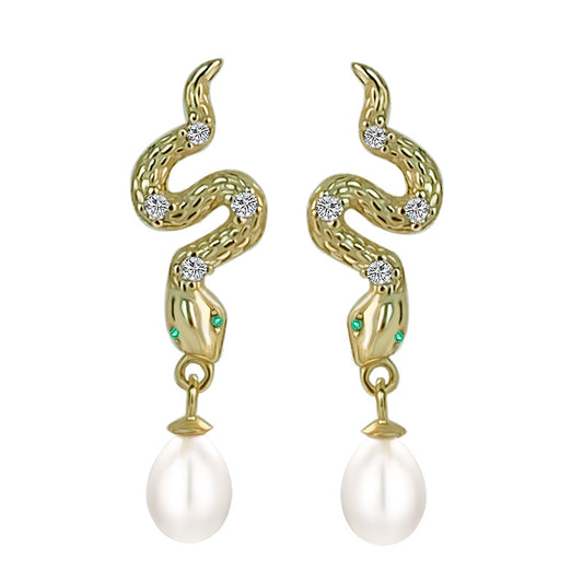Cubic Zirconia Snake Earring Setting-Pearl Jewelry Setting Supply - Feliz Pearl 