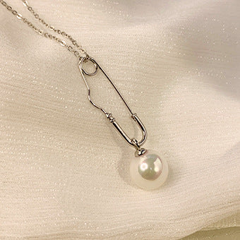 Minimalist Pin Design S925 Sterling Silver Pearl Pendant for Wholesale - Feliz Pearl 