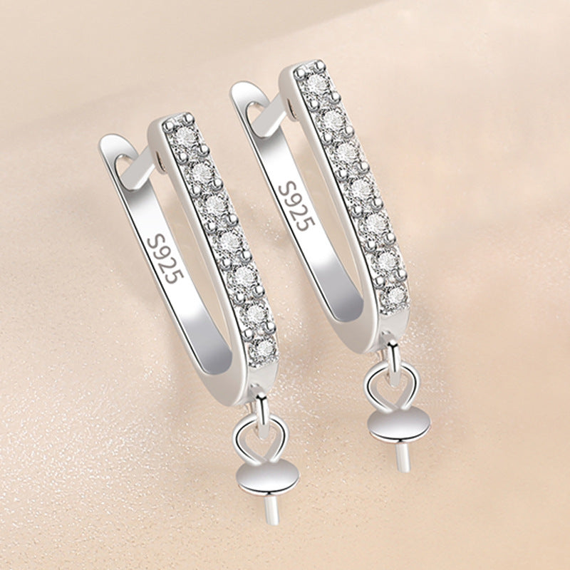 Suqare Huggie Earring Setting-Pearl Jewelry Setting Supplier - Feliz Pearl 