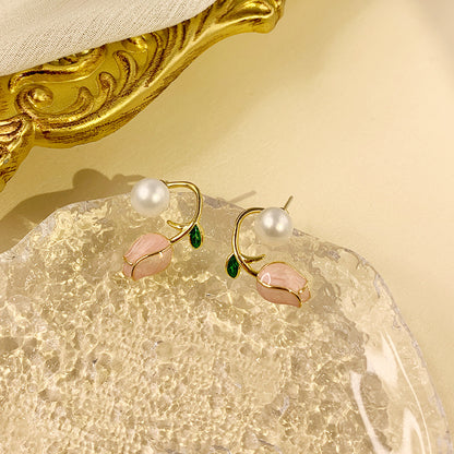 Lovely Tulip Pearl Earring Settings-Jewelry DIY Setting Supplier - Feliz Pearl 